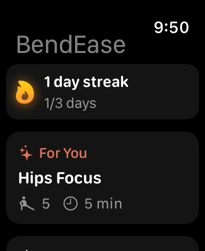 Routine picker on Apple Watch