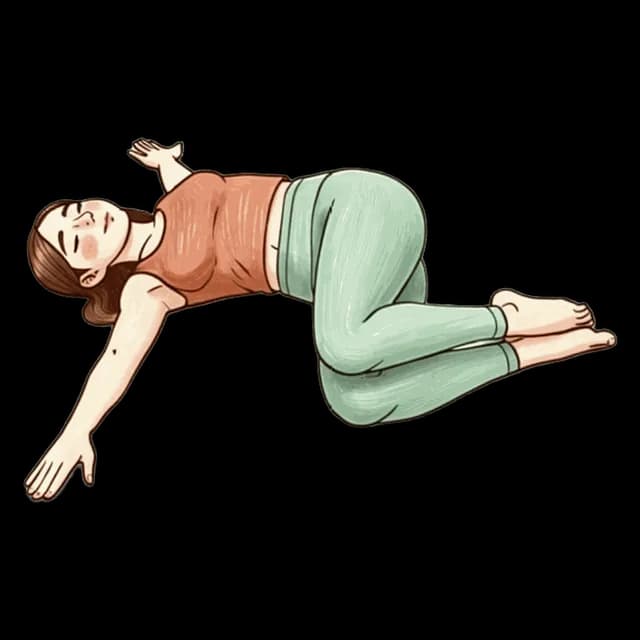 How to do Double Knee Spinal Twist: illustration of the pose
