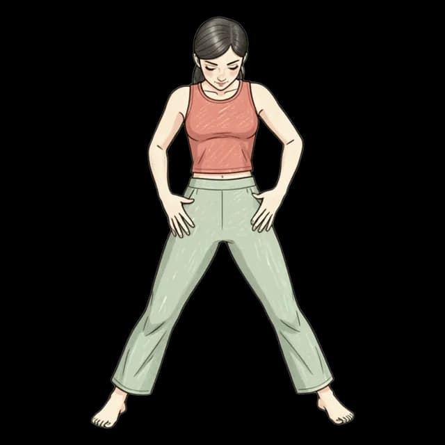 How to do Dynamic Wide Leg Forward Fold: illustration of the pose