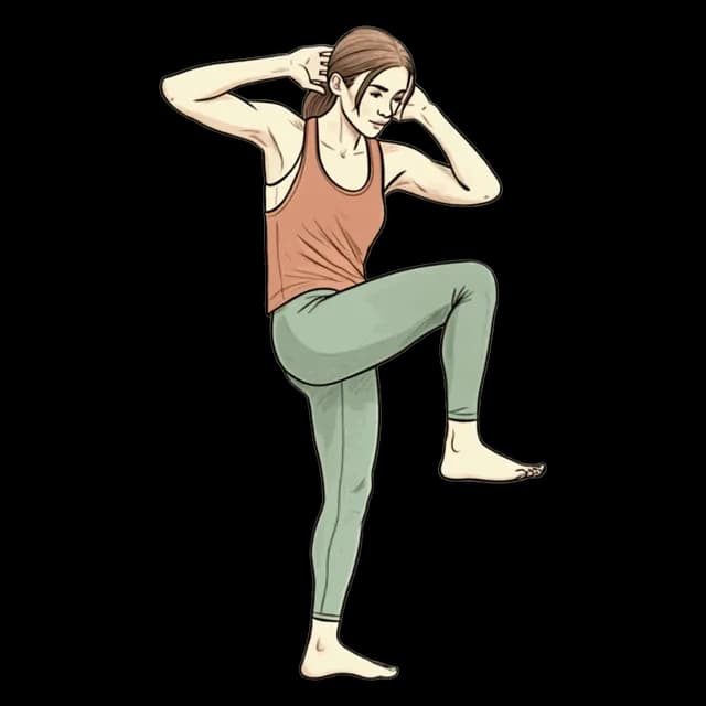 How to do High Knee Twists: illustration of the pose