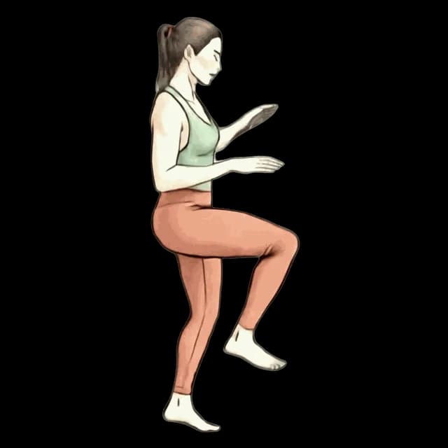 How to do High Knees: illustration of the pose