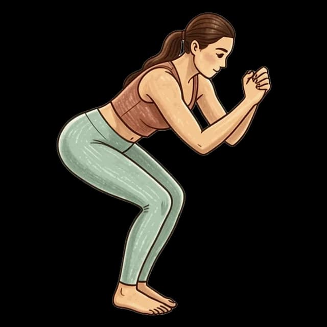 How to do Narrow Squat Hold: illustration of the pose