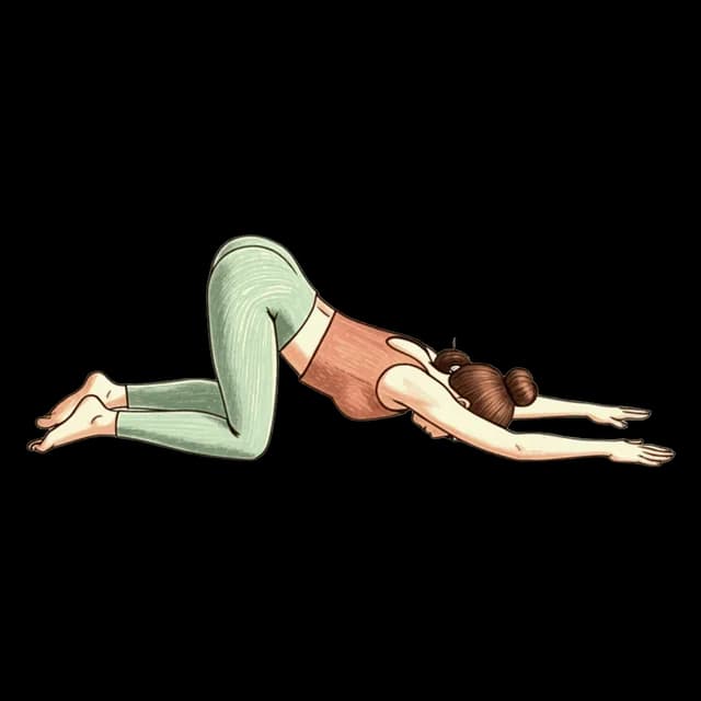 How to do Puppy Pose: illustration of the pose