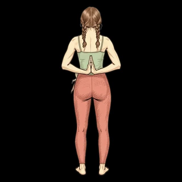 How to do Reverse Prayer Pose: illustration of the pose