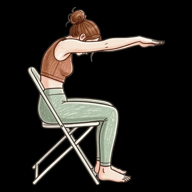 Seated Upper Back Stretch illustration