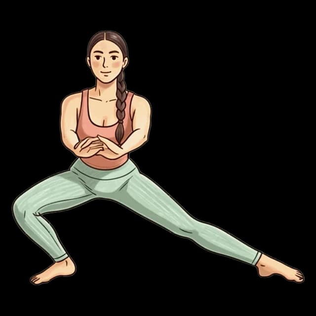 How to do Side Lunge Hold: illustration of the pose