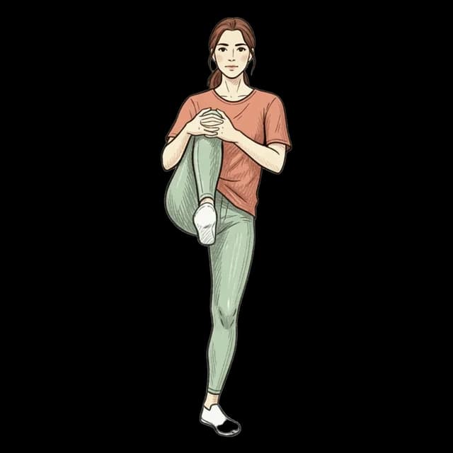 How to do Standing Knee Hugs: illustration of the pose