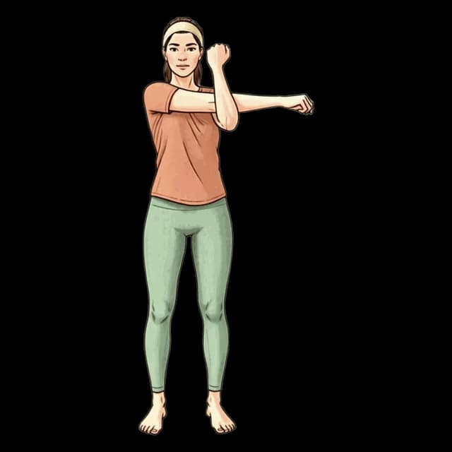 How to do Standing One Arm Hug: illustration of the pose