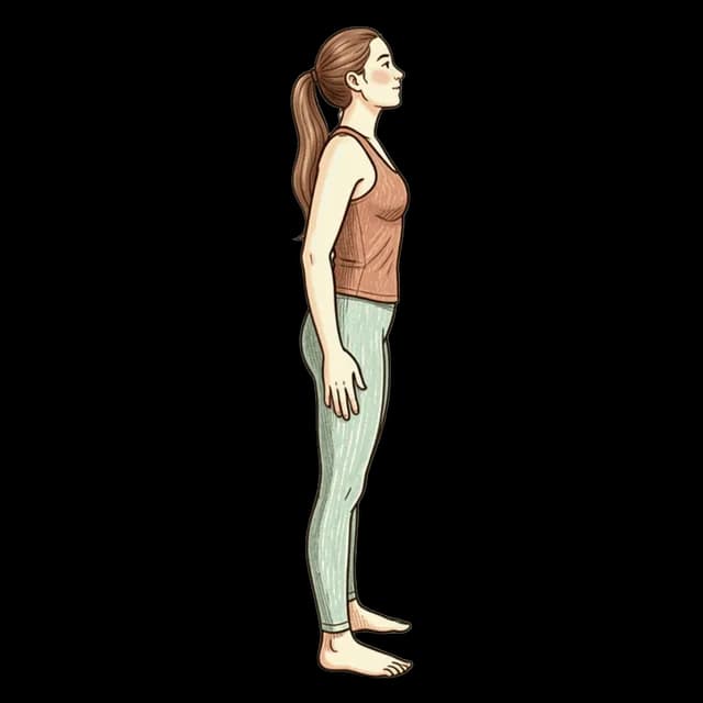 How to do Standing Shoulder Rolls: illustration of the pose