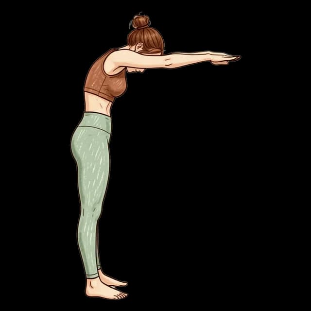 How to do Standing Upper Back Stretch: illustration of the pose