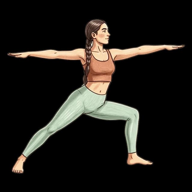 How to do Warrior II: illustration of the pose