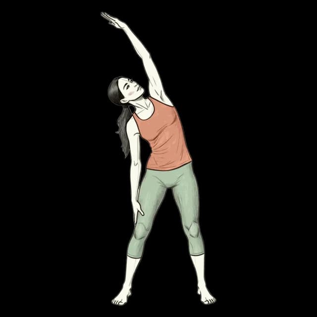 How to do Wide Leg Side Bend: illustration of the pose